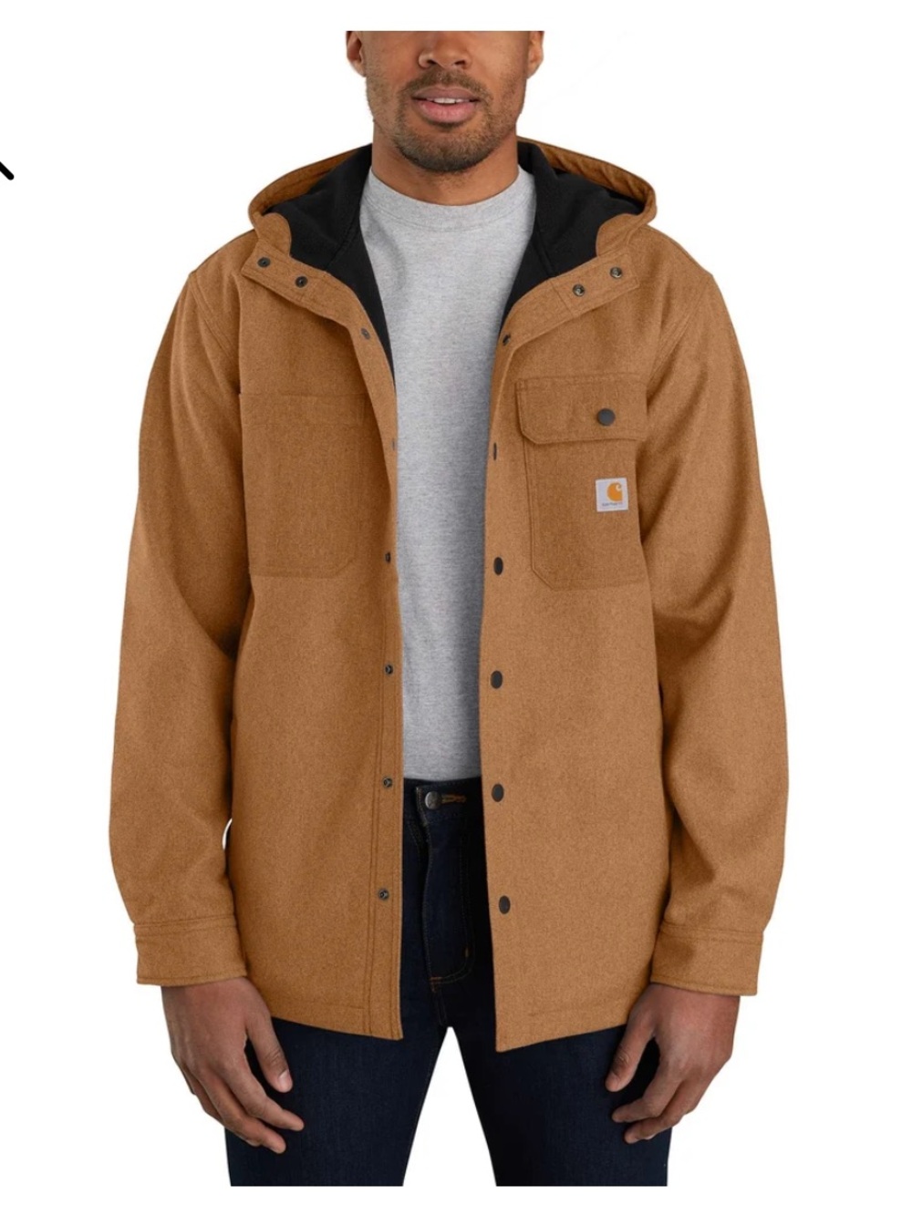Carhartt Rain Defender Heavyweight Hooded Shirt Jac Men’s Medium Brown